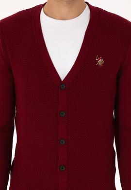 Erkek Bordo Basic Triko Hırka - 50307952026