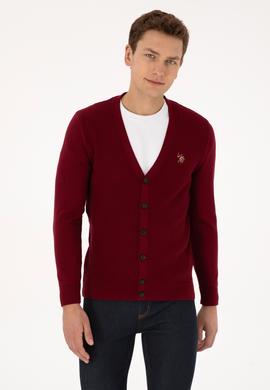 Erkek Bordo Basic Triko Hırka - 50307952026