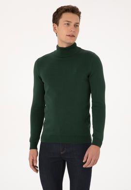 Erkek Koyu Yeşil Basic Kazak - 50307783123