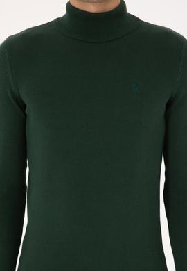 Erkek Koyu Yeşil Basic Kazak - 50307783123