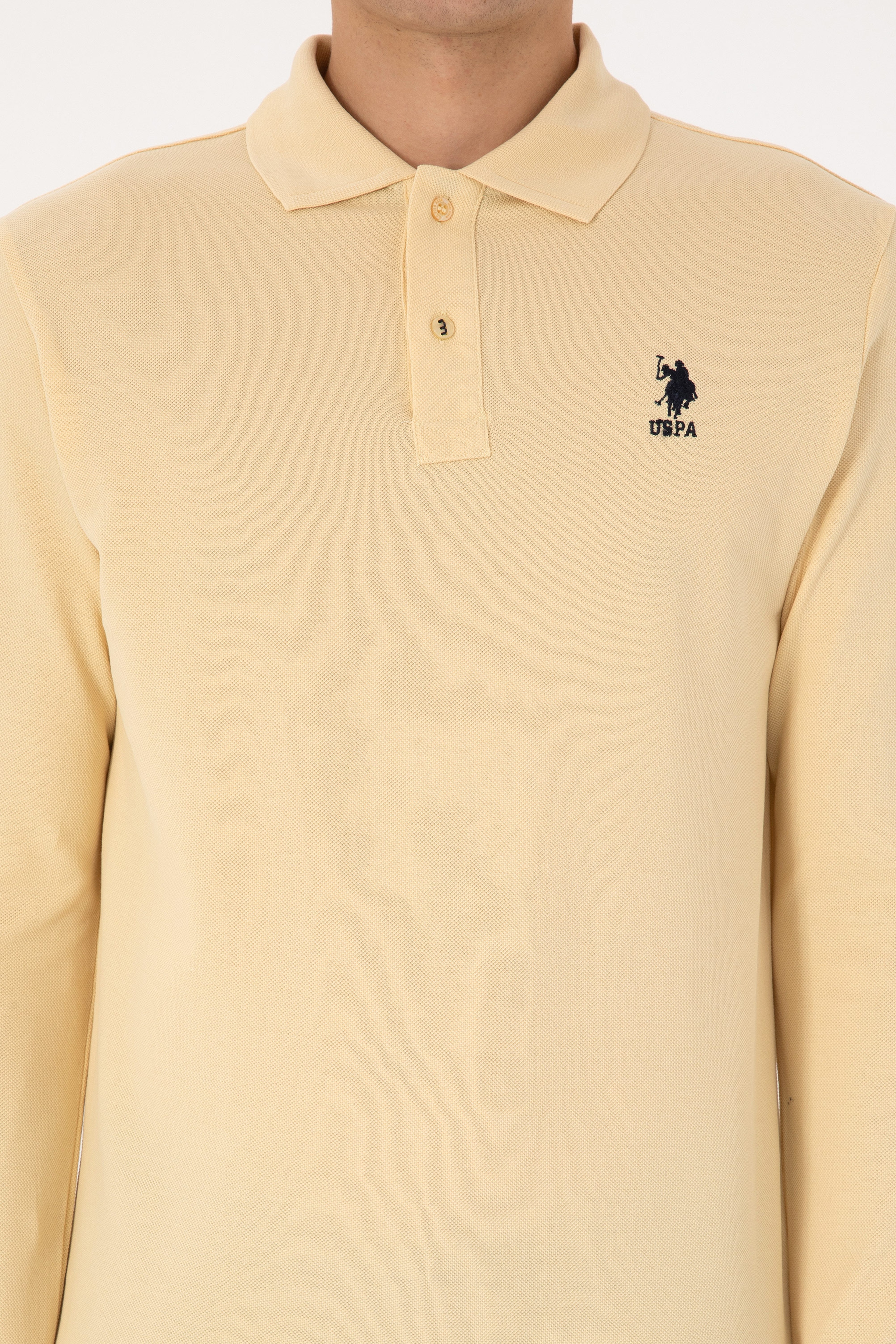 Erkek Regular Fit Polo Yaka Beyaz Basic Sweatshirt - Image 6