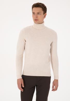 Erkek Krem Melanj Basic Kazak - 50307760068