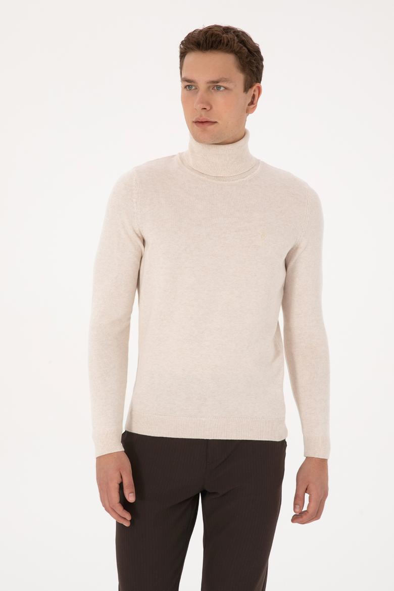 Erkek Krem Melanj Basic Kazak