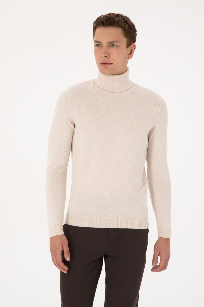 Erkek Krem Melanj Basic Kazak