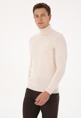 Erkek Krem Melanj Basic Kazak - 50307760068