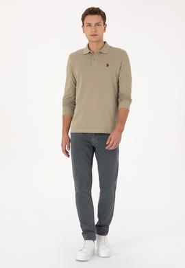 Erkek Açık Haki Basic Sweatshirt - 50307688149