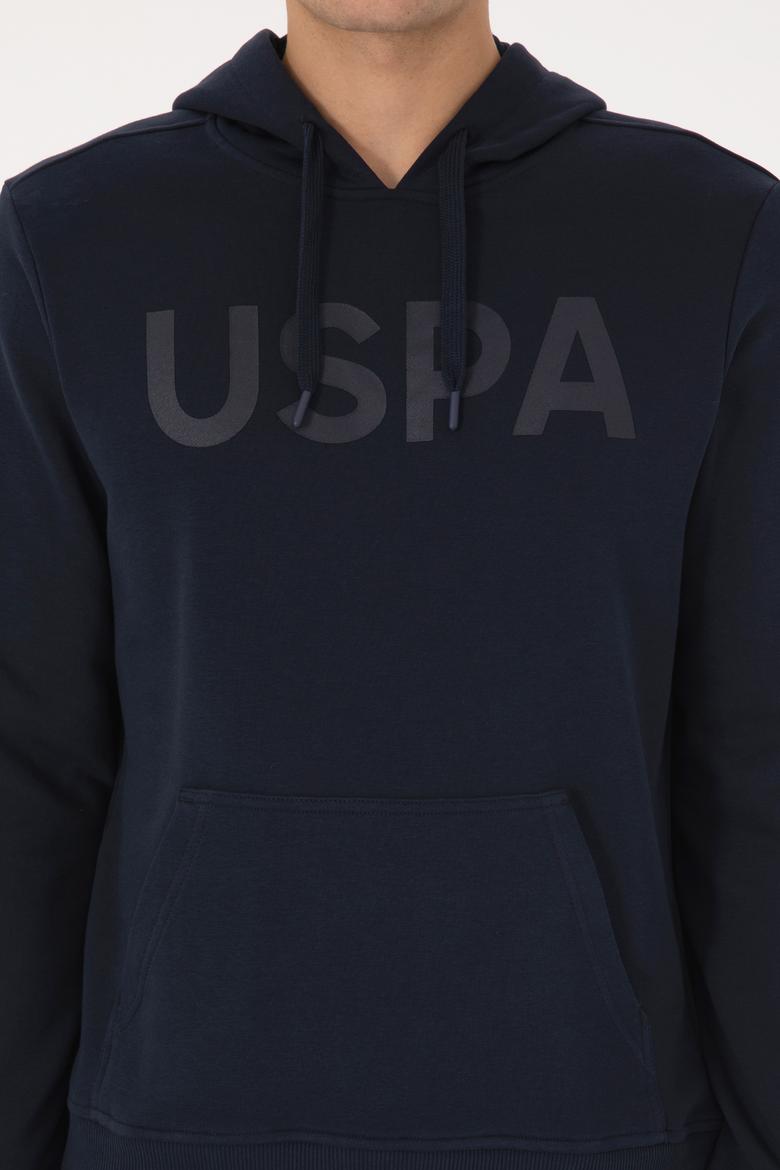 Erkek Slim Fit Kapüşonlu Lacivert Basic Sweatshirt - 50307695039