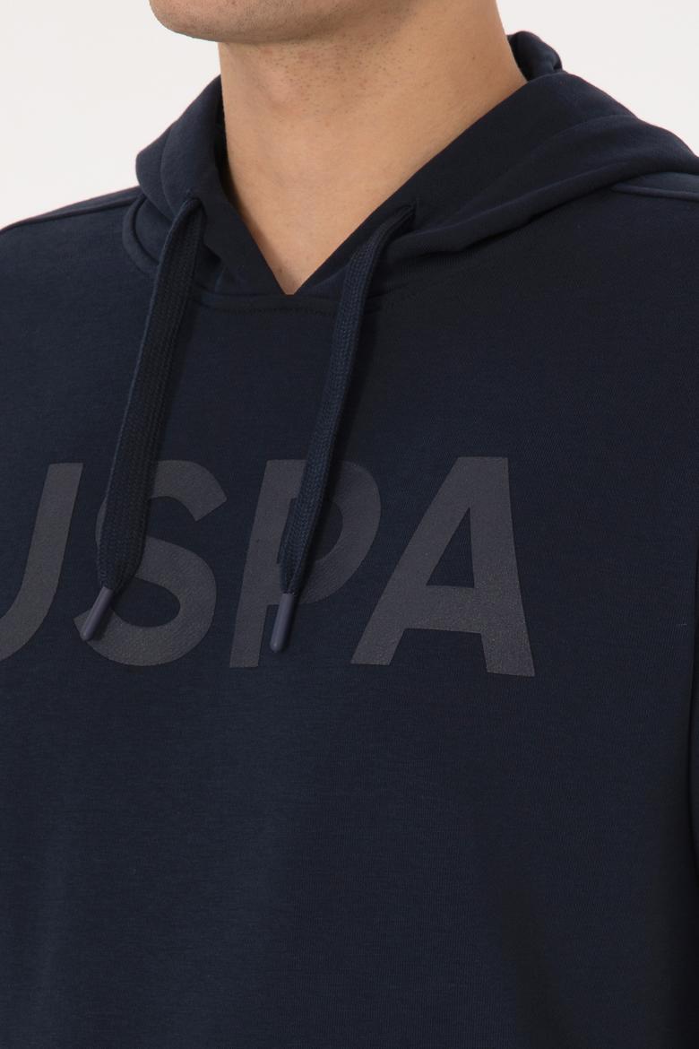 Erkek Slim Fit Kapüşonlu Lacivert Basic Sweatshirt - 50307695039