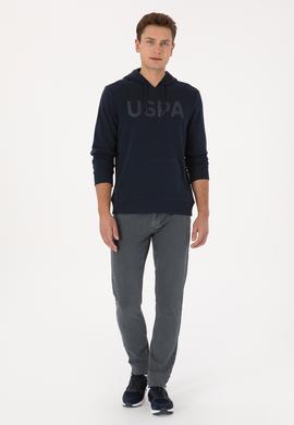 Erkek Slim Fit Kapüşonlu Lacivert Basic Sweatshirt - 50307695039