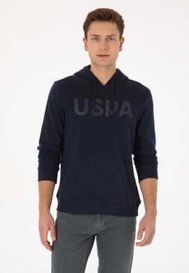 Erkek Slim Fit Kapüşonlu Lacivert Basic Sweatshirt - 50307695039