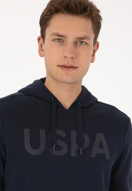 Erkek Slim Fit Kapüşonlu Lacivert Basic Sweatshirt - 50307695039