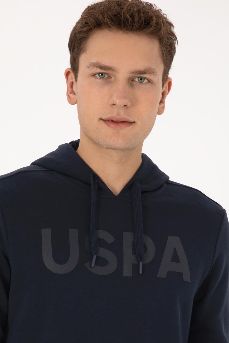 Erkek Slim Fit Kapüşonlu Lacivert Basic Sweatshirt - 50307695039