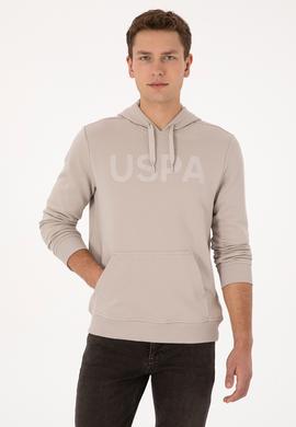 Erkek Slim Fit Kapüşonlu Taş Basic Sweatshirt - 50307695066
