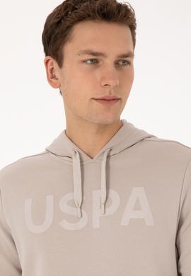 Erkek Slim Fit Kapüşonlu Taş Basic Sweatshirt - 50307695066