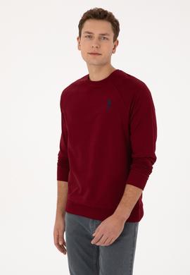 Erkek Bordo Basic Sweatshirt - 50308103054