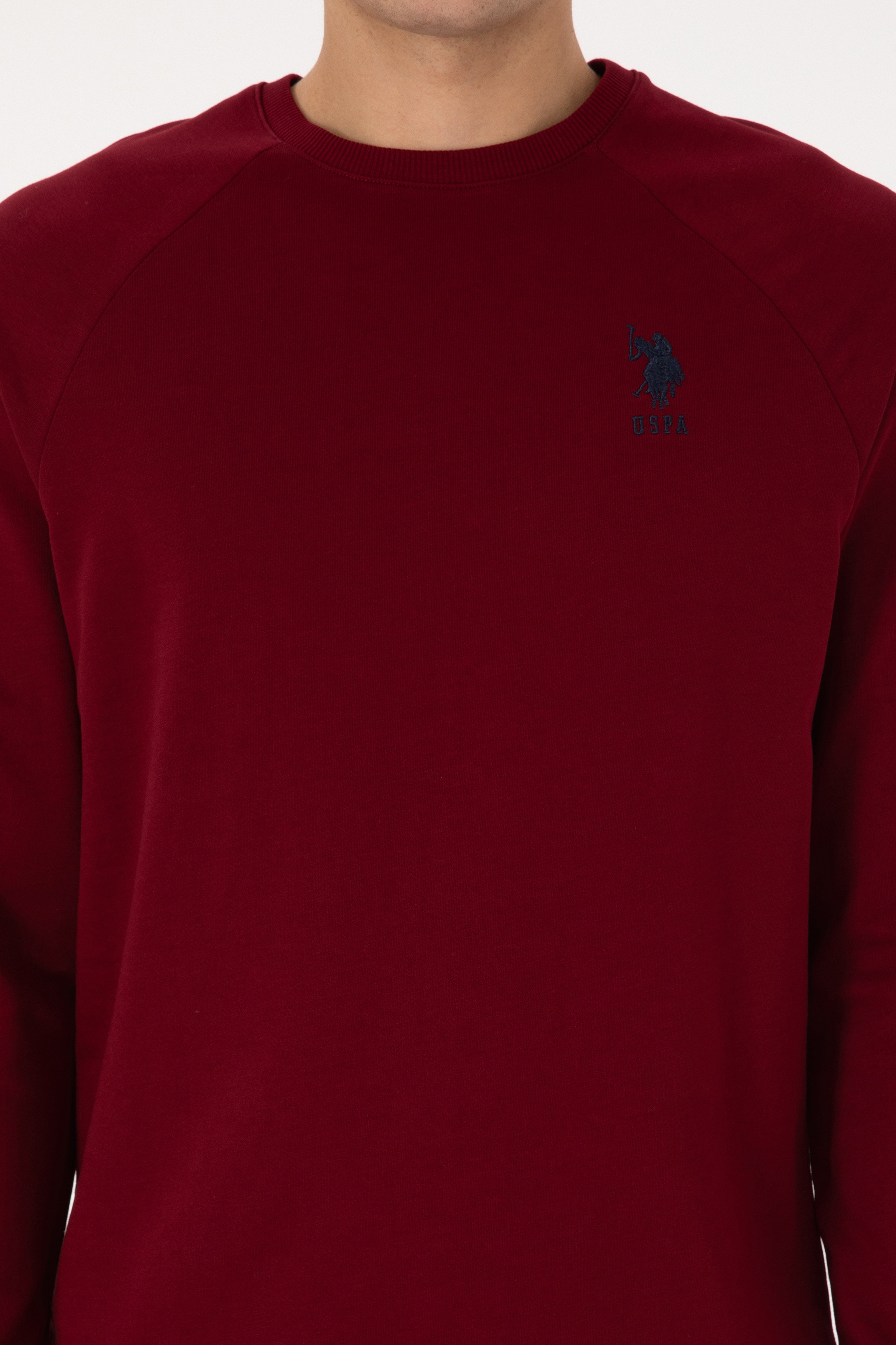 Erkek Bordo Basic Sweatshirt