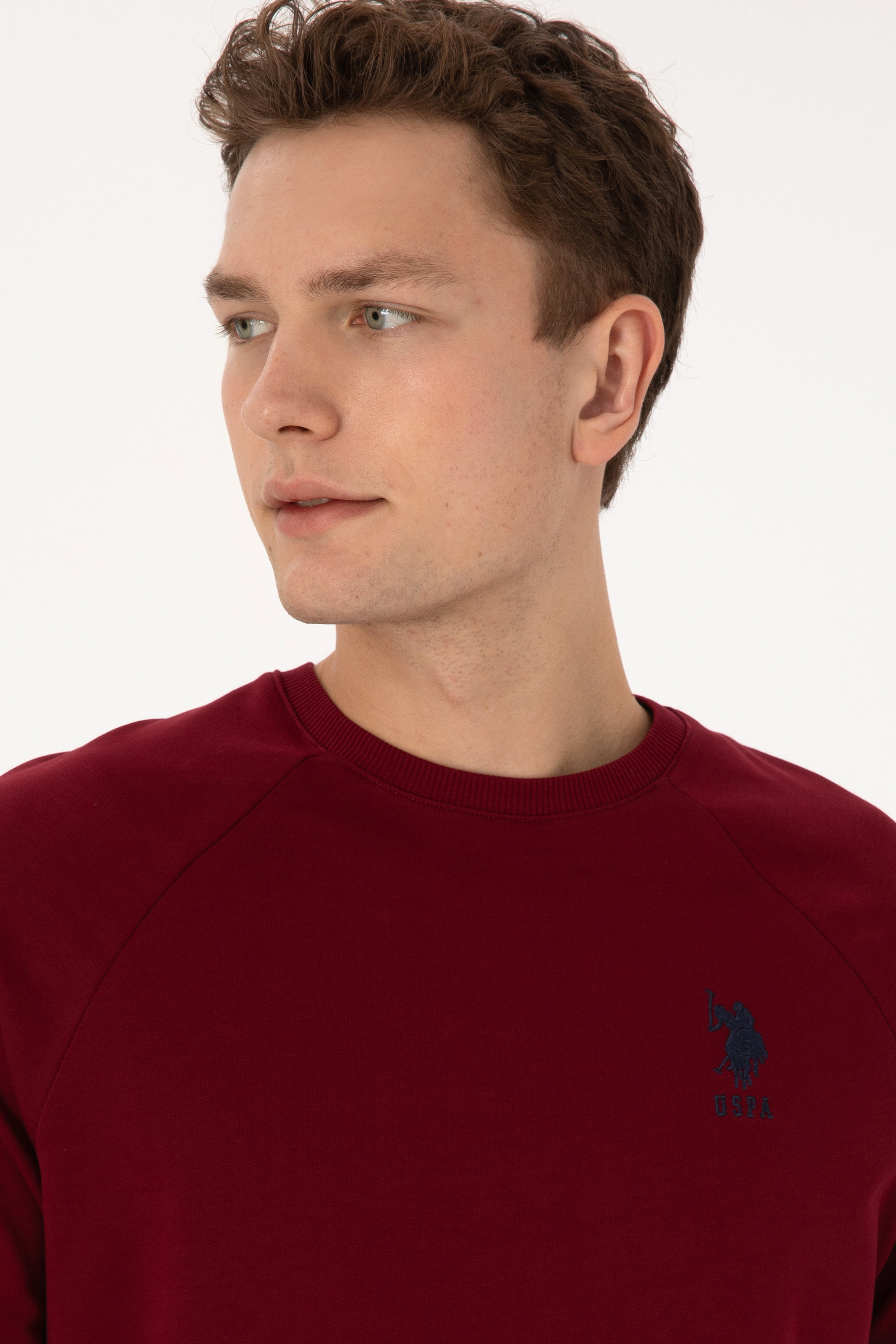 Erkek Bordo Basic Sweatshirt