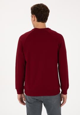 Erkek Bordo Basic Sweatshirt - 50308103054