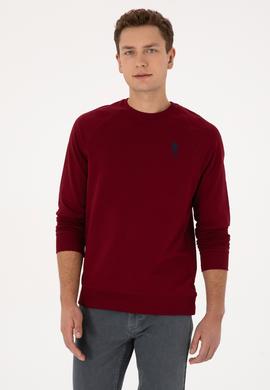 Erkek Bordo Basic Sweatshirt - 50308103054