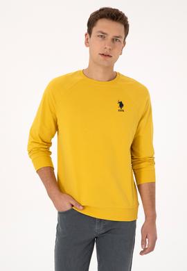 Erkek Sarı Basic Sweatshirt - 50308103084