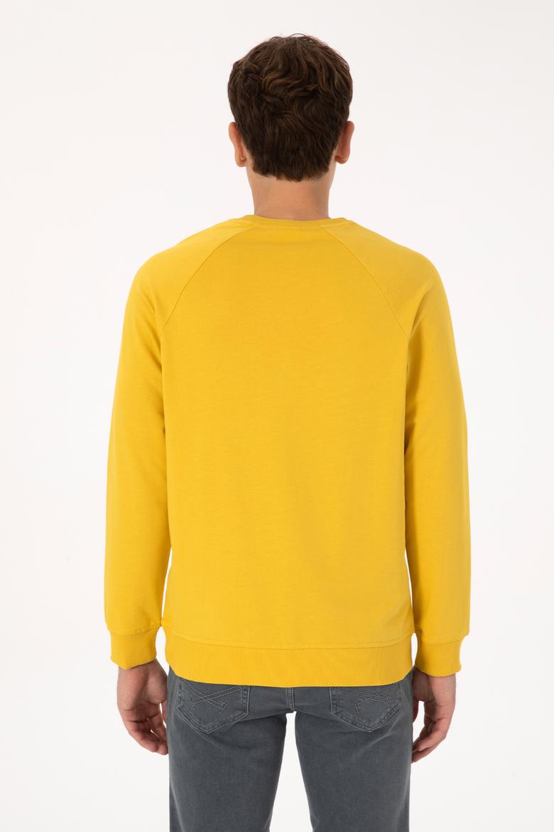 Erkek Sarı Basic Sweatshirt - 50308103084