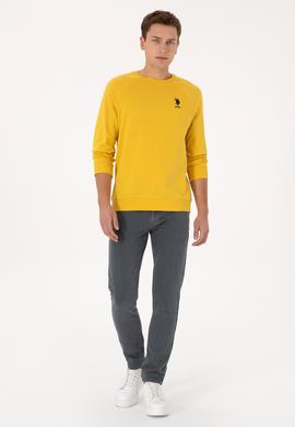 Erkek Sarı Basic Sweatshirt - 50308103084