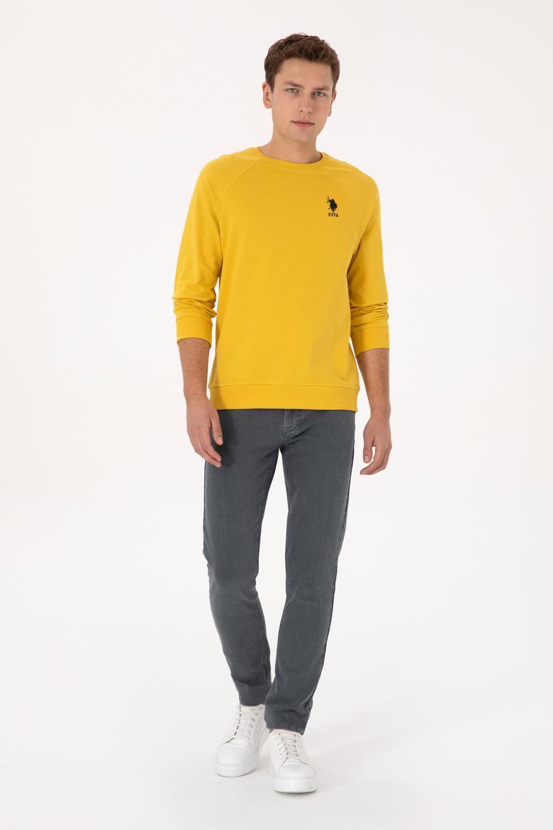 Erkek Sarı Basic Sweatshirt - 50308103084