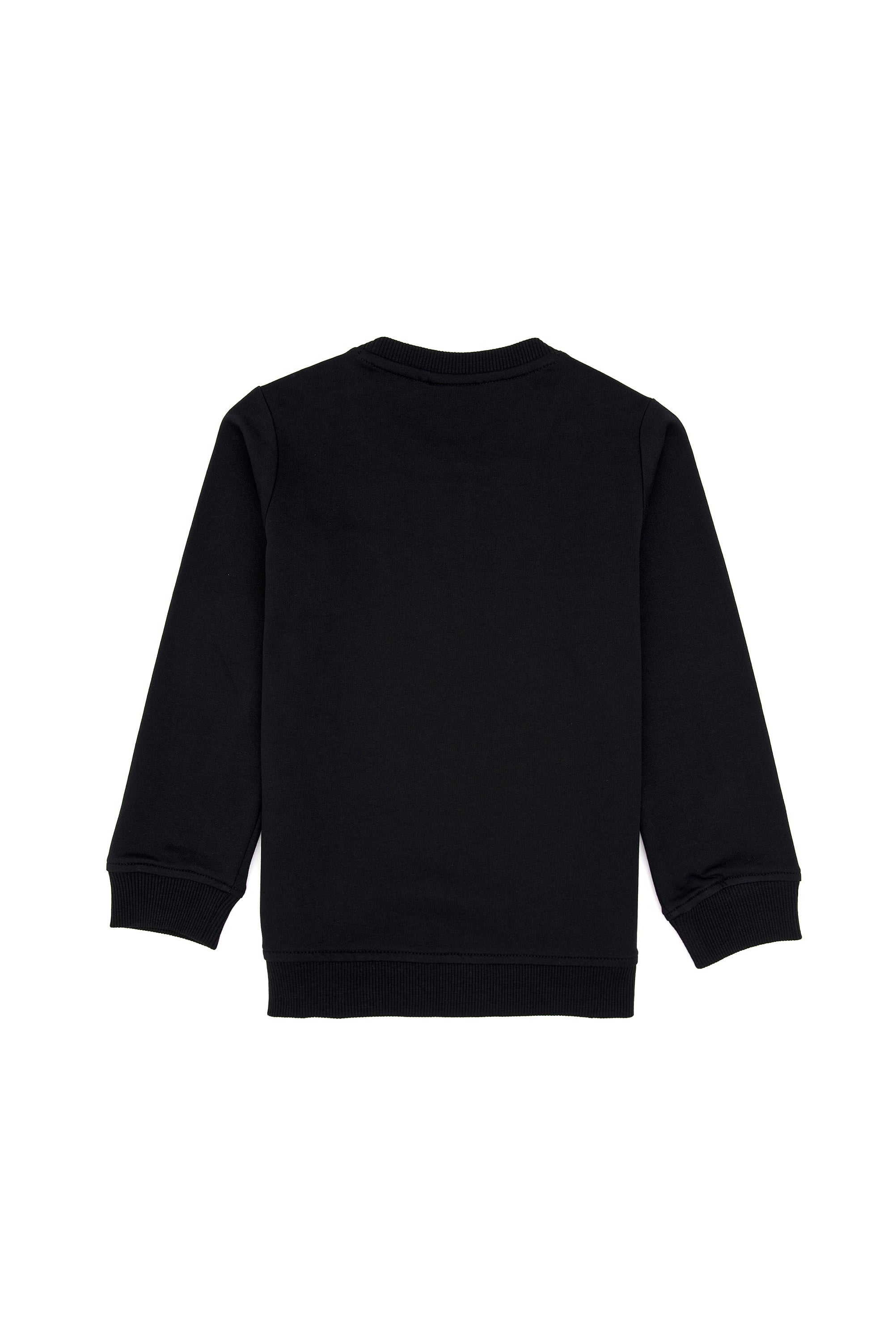 Erkek Çocuk Siyah Bisiklet Yaka Basic Sweatshirt
