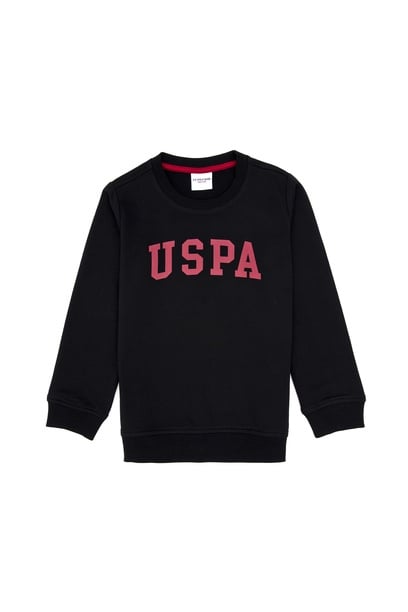 Erkek Çocuk Siyah Bisiklet Yaka Basic Sweatshirt