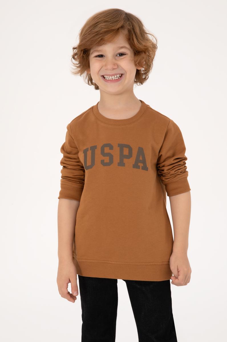 Erkek Çocuk Camel Basic Bisiklet Yaka Sweatshirt