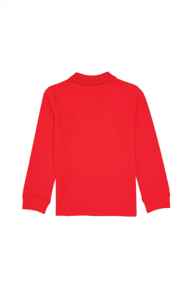 Erkek Çocuk Kırmızı Basic Polo Yaka Sweatshirt - 50313790070