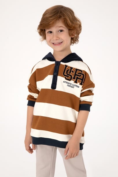 Erkek Çocuk Camel Sweatshirt
