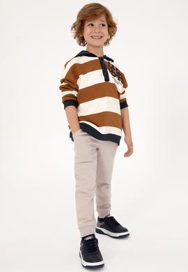 Erkek Çocuk Camel Kapüşonlu Sweatshirt - 50308539030