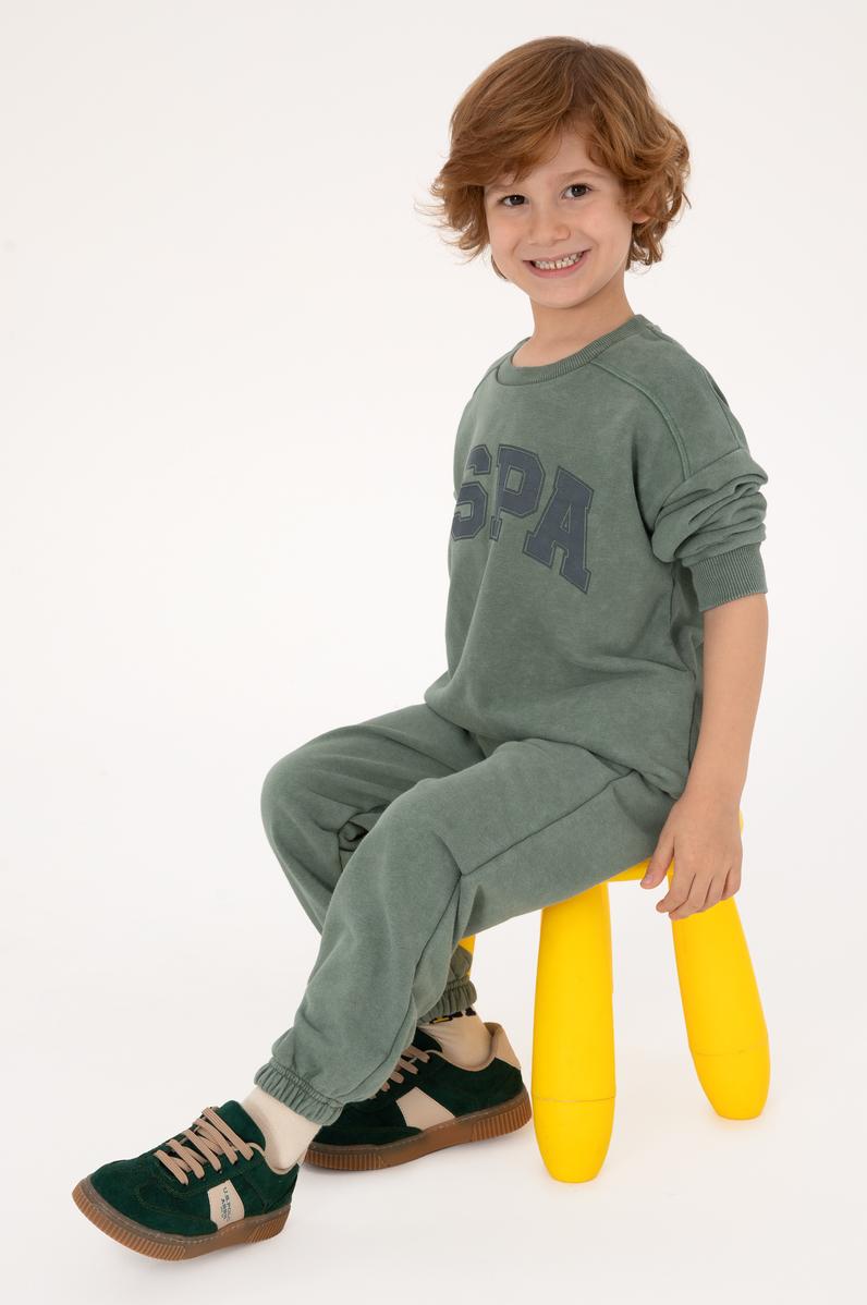 Erkek Çocuk Koyu Yeşil Pijama Takımı