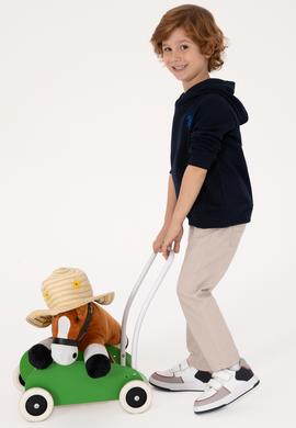 Erkek Çocuk Lacivert Basic Kapüşonlu Sweatshirt - 50313980009