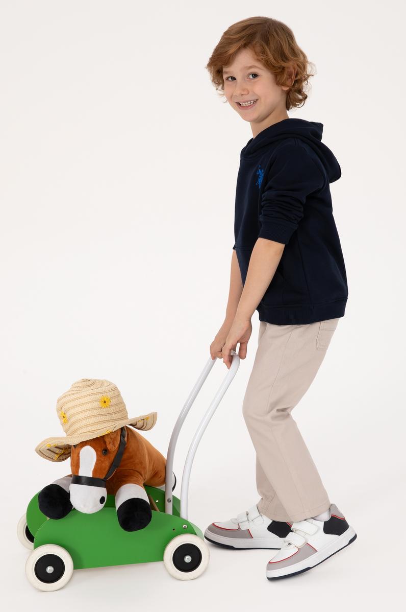 Erkek Çocuk Lacivert Basic Kapüşonlu Sweatshirt