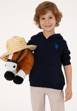 Erkek Çocuk Lacivert Basic Kapüşonlu Sweatshirt - 50313980009