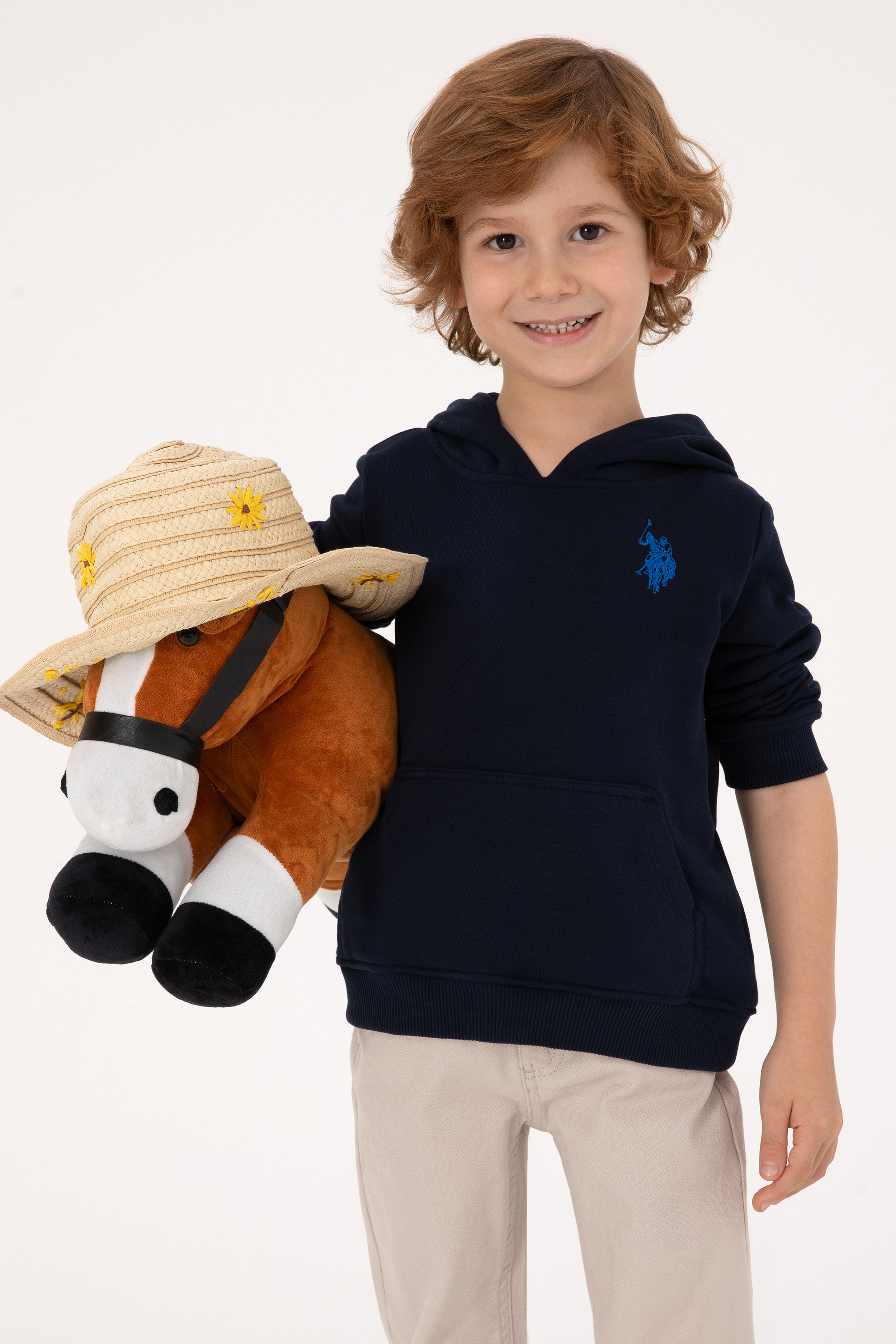 Erkek Çocuk Lacivert Basic Kapüşonlu Sweatshirt - Image 1