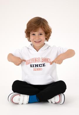 Erkek Çocuk Beyaz Kapüşonlu Sweatshirt - 50313842020