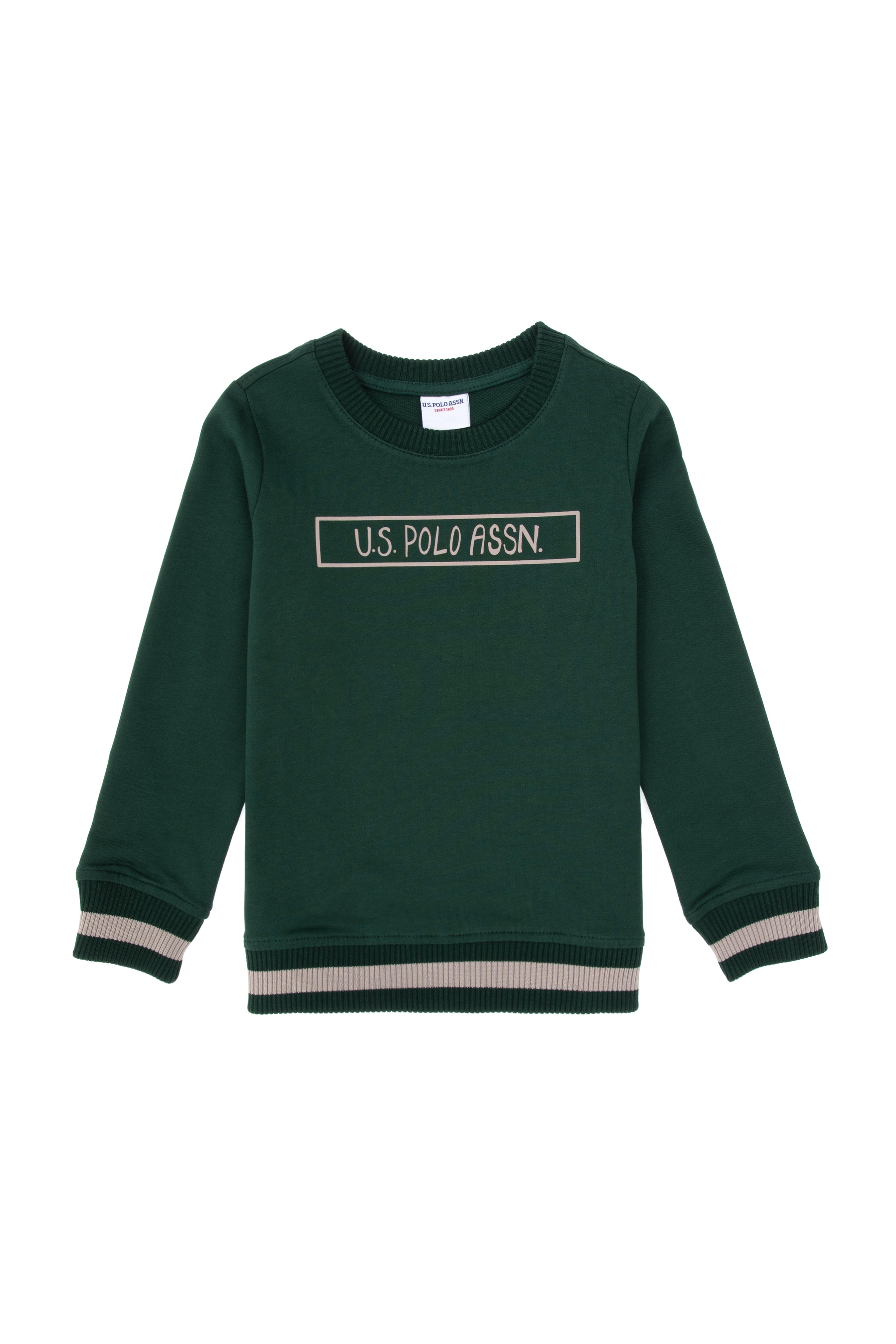 Erkek Çocuk Koyu Yeşil Basic Sweatshirt - Image 3