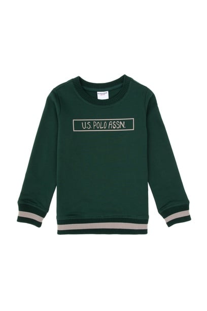 Erkek Çocuk Koyu Yeşil Basic Sweatshirt