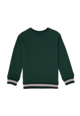 Erkek Çocuk Koyu Yeşil Bisiklet Yaka Basic Sweatshirt - 50314006044