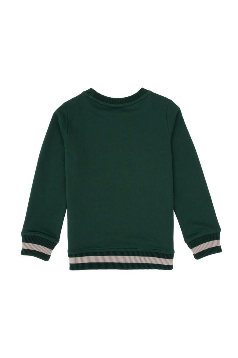 Erkek Çocuk Koyu Yeşil Bisiklet Yaka Basic Sweatshirt - 50314006044