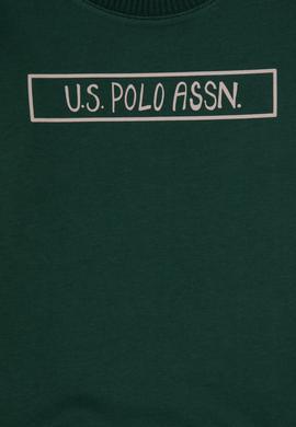 Erkek Çocuk Koyu Yeşil Bisiklet Yaka Basic Sweatshirt - 50314006044