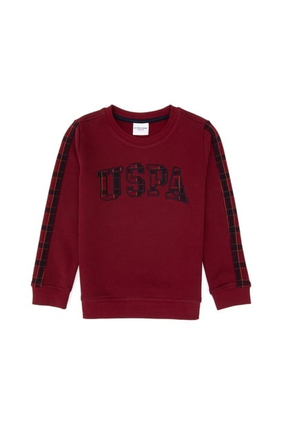 Erkek Çocuk Bordo Bisiklet Yaka Sweatshirt