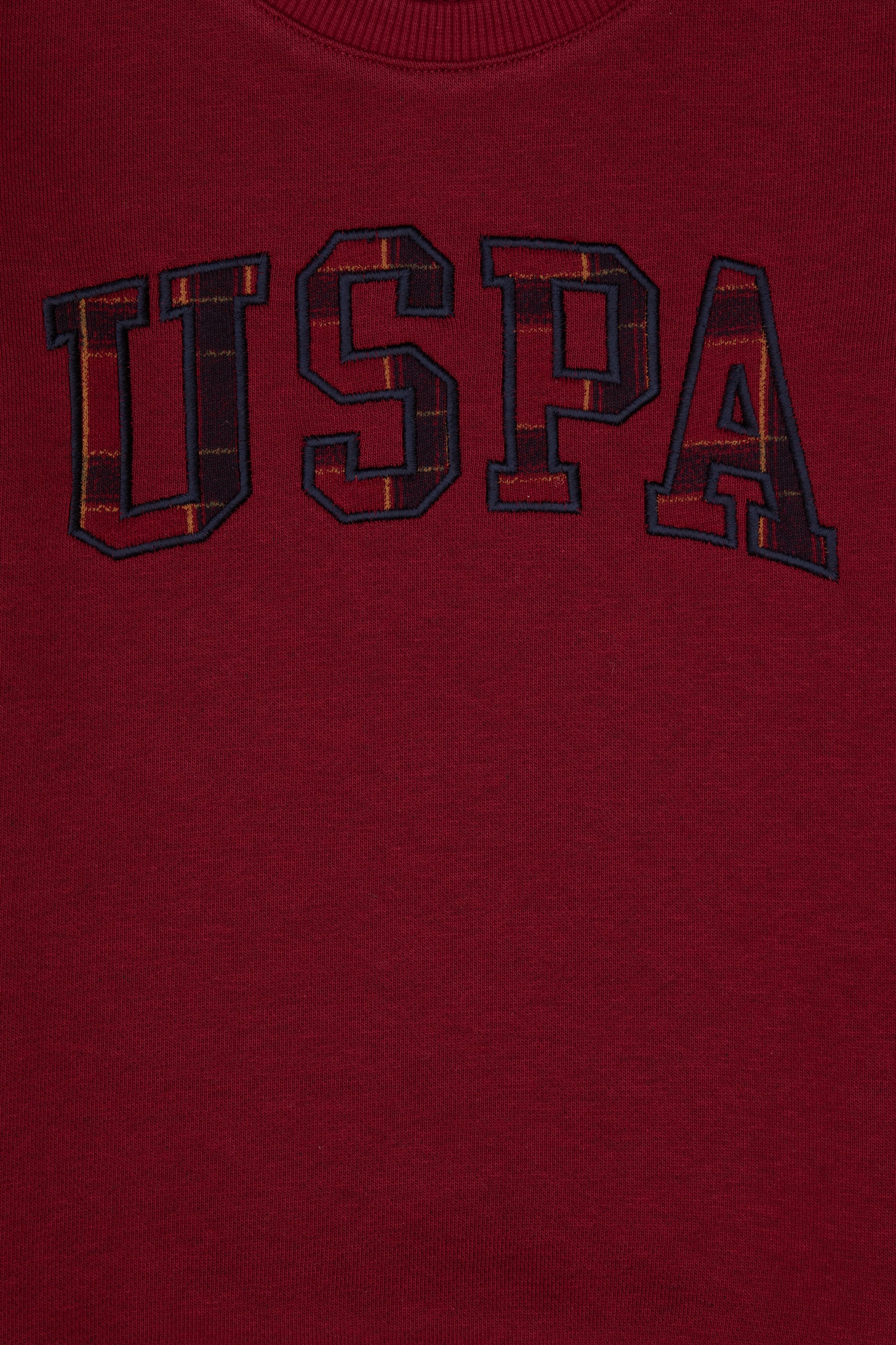 سویشرت یقه گرد زرشکی رگولار پسرانه یو اس پولو | U.S. Polo Assn. - تصویر 5