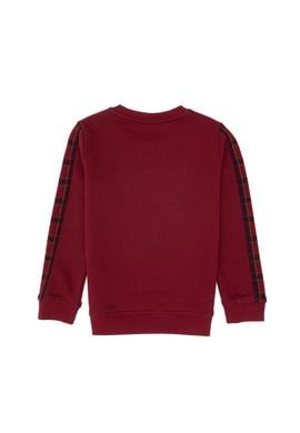 Erkek Çocuk Bordo Bisiklet Yaka Sweatshirt - 50316537042