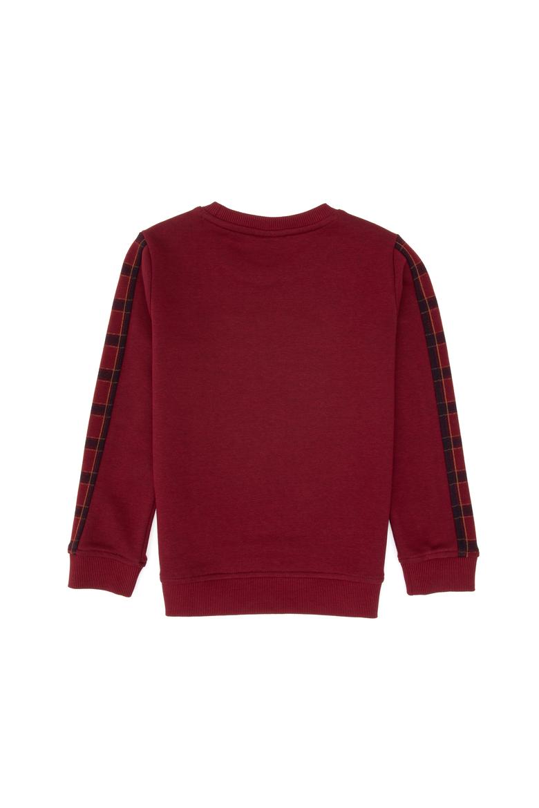 Erkek Çocuk Bordo Bisiklet Yaka Sweatshirt - 50316537042