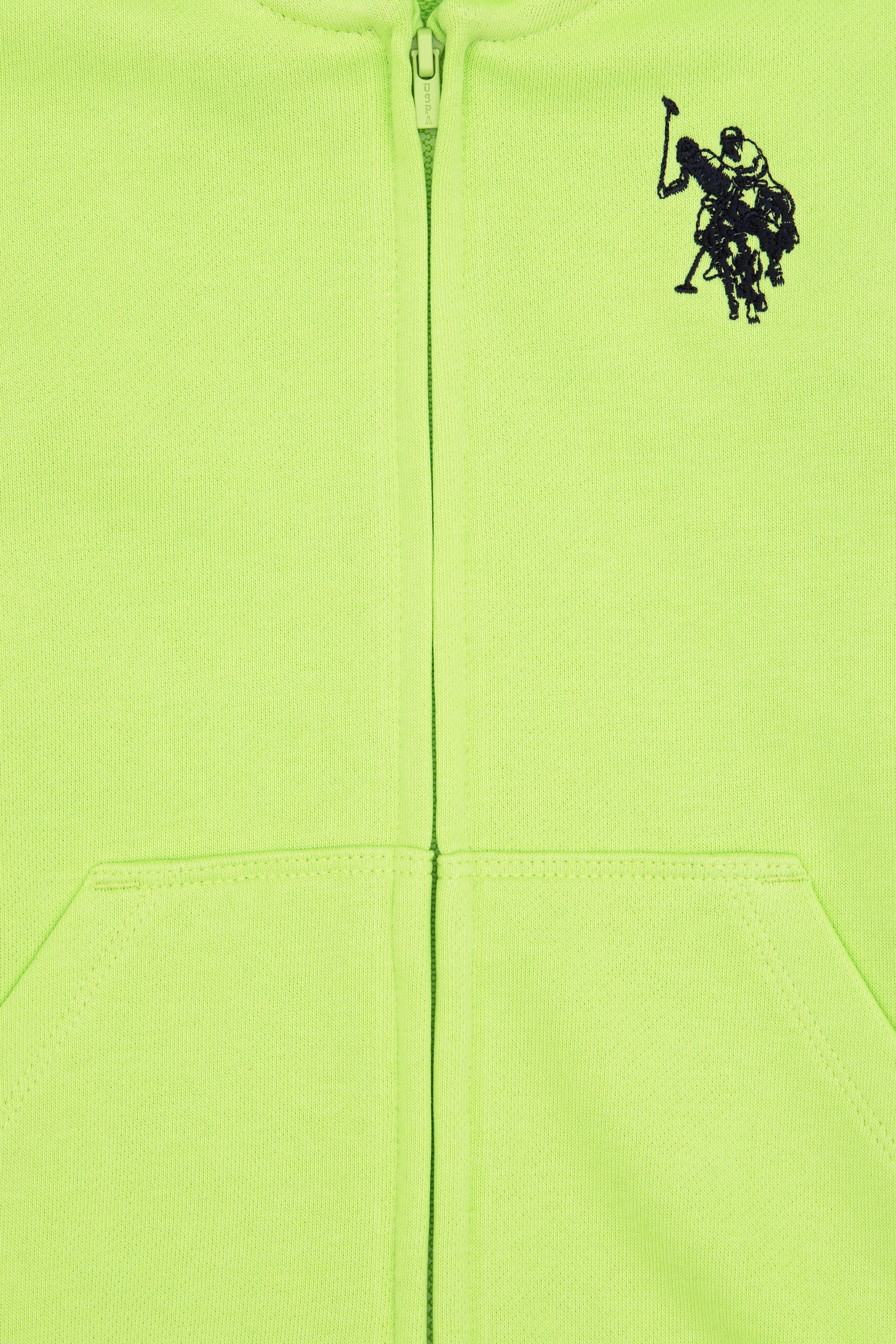 Erkek Çocuk Yeşil Fermuarlı Kapüşonlu Sweatshirt - Image 5