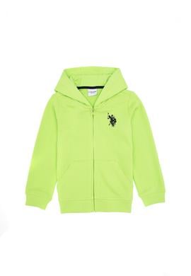 Erkek Çocuk Yeşil Fermuarlı Kapüşonlu Sweatshirt - 50316706148